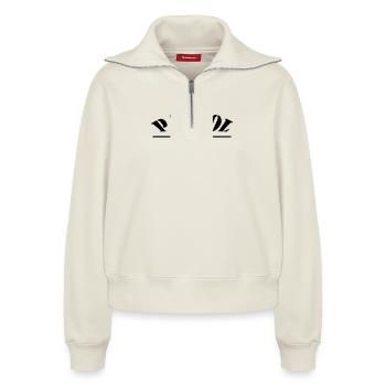 PATROUILLE - Sweat femme décontracté à demi-zip – de SPREAD - blanc cassé - Devant - AI Model Female 172 light (172cm)