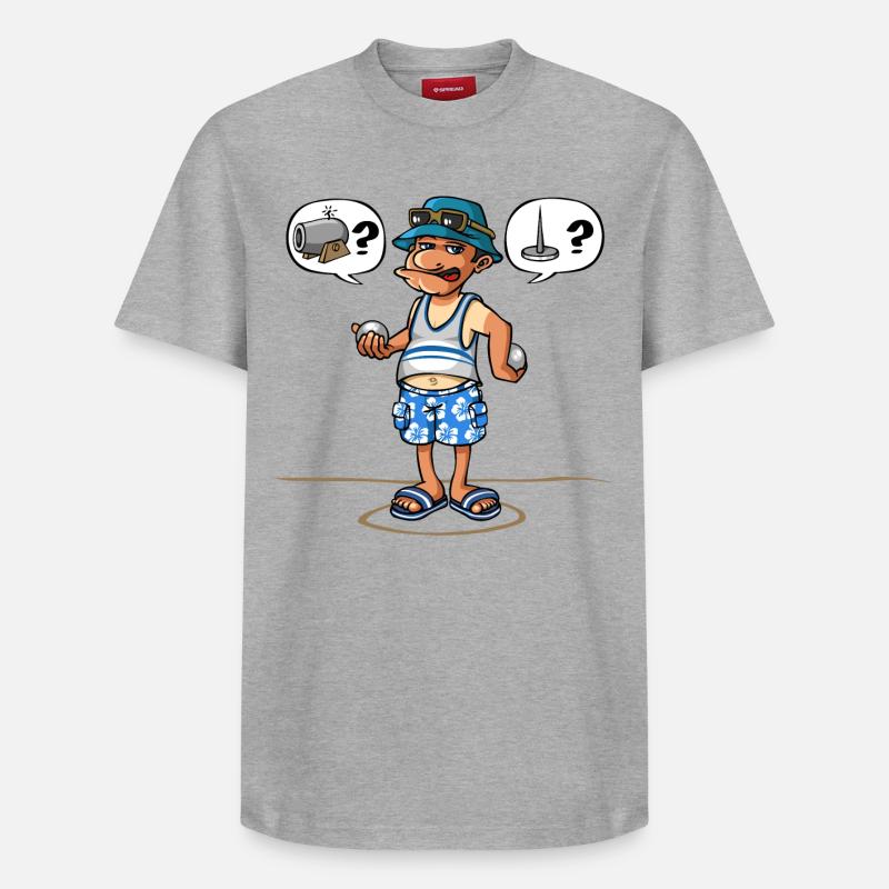 le joueur de pétanque - T-shirt unisexe décontracté en coton Supima – de SPREAD - gris chiné