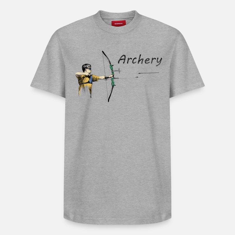 Archery - T-shirt unisexe décontracté en coton Supima – de SPREAD - gris chiné