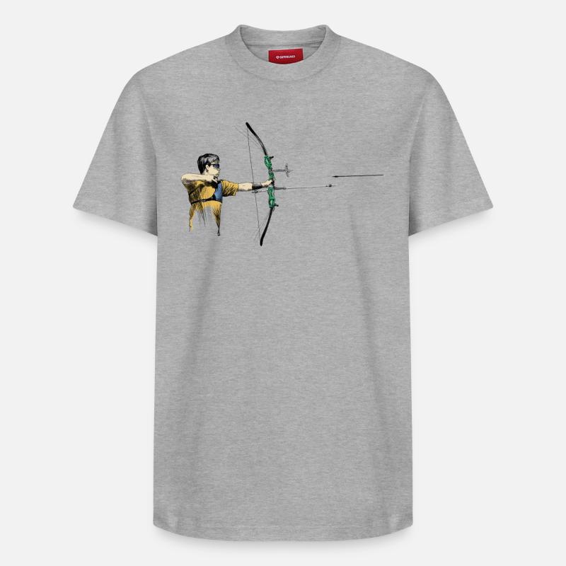 Bogenschütze - Relaxed Unisex Supima Cotton T-Shirt – von SPREAD - Grau meliert