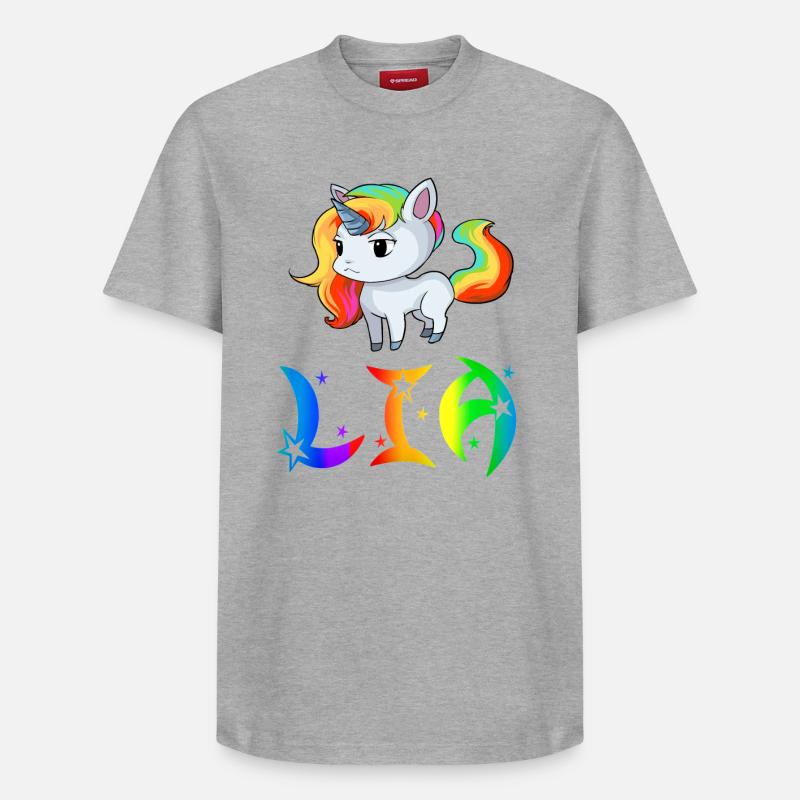 Lia Einhorn - Relaxed Unisex Supima Cotton T-Shirt – von SPREAD - Grau meliert