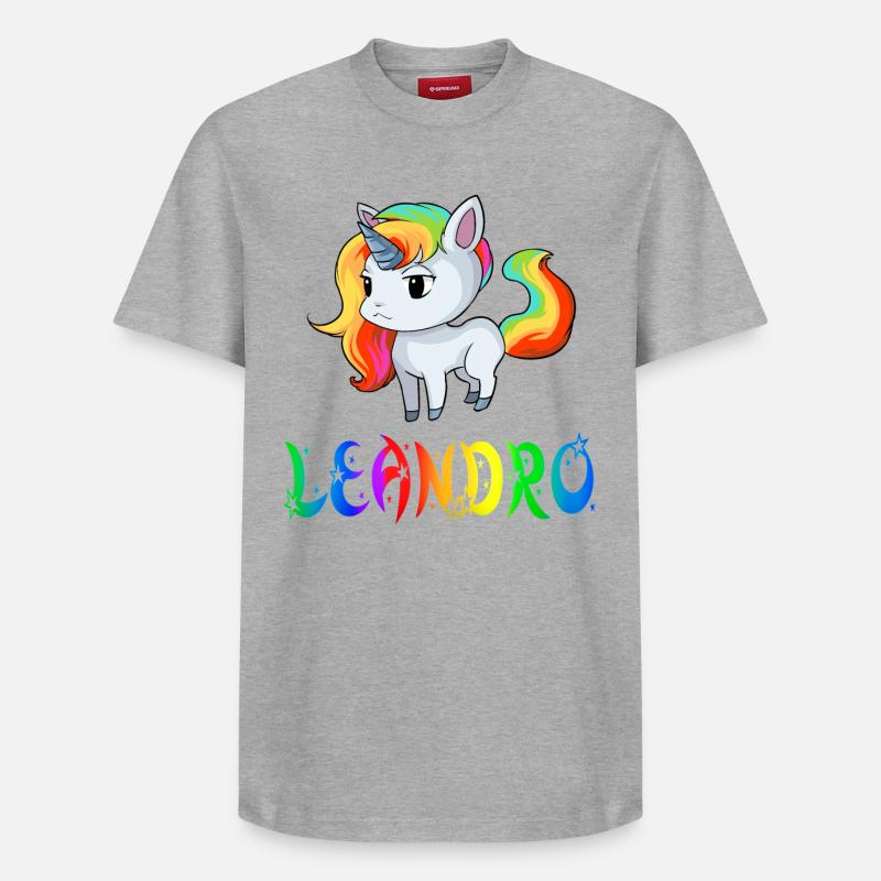 Einhorn Leandro - Relaxed Unisex Supima Cotton T-Shirt – von SPREAD - Grau meliert