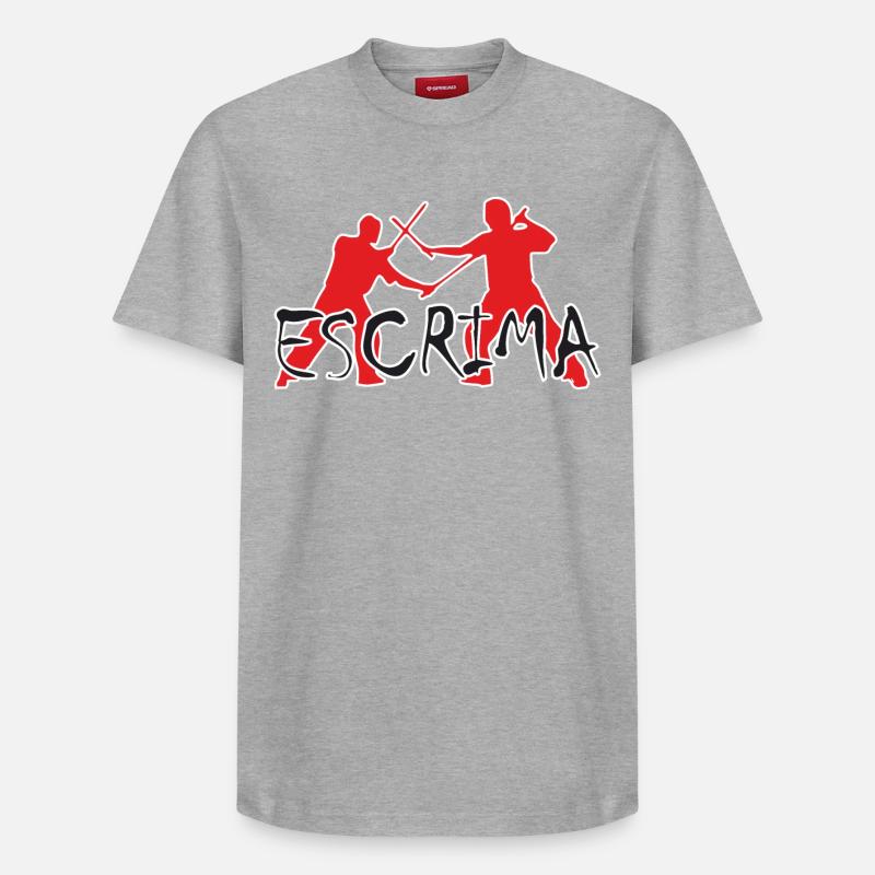 Escrima Sparring - Relaxed Unisex Supima Cotton T-Shirt – von SPREAD - Grau meliert