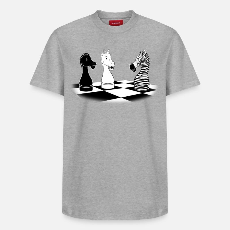 Zebra Knight - T-shirt unisexe décontracté en coton Supima – de SPREAD - gris chiné