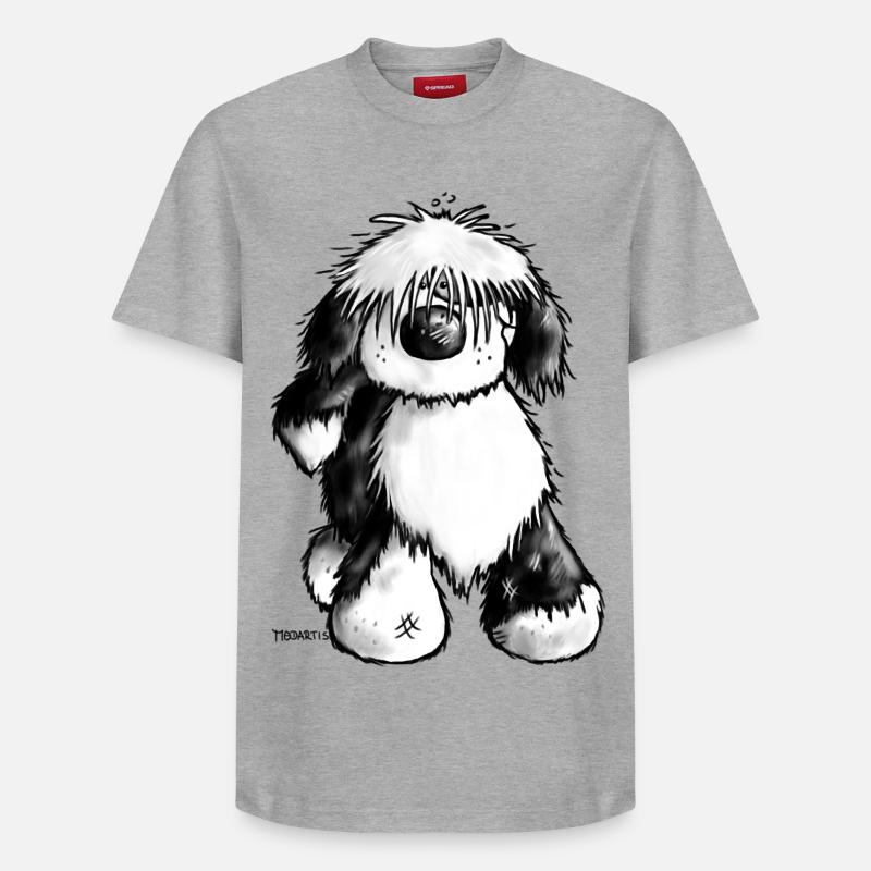 Terrier tibétain - Chien - T-shirt unisexe décontracté en coton Supima – de SPREAD - gris chiné