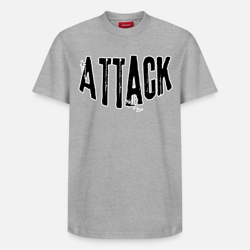 Lettrage Assault Grunge - T-shirt unisexe décontracté en coton Supima – de SPREAD - gris chiné