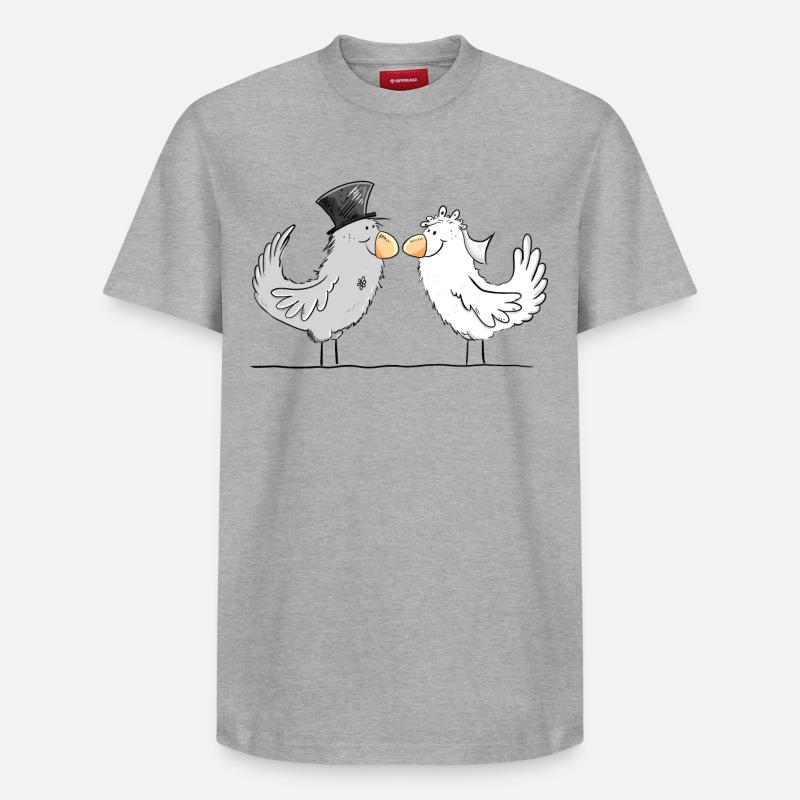 Heureux mariés - T-shirt unisexe décontracté en coton Supima – de SPREAD - gris chiné