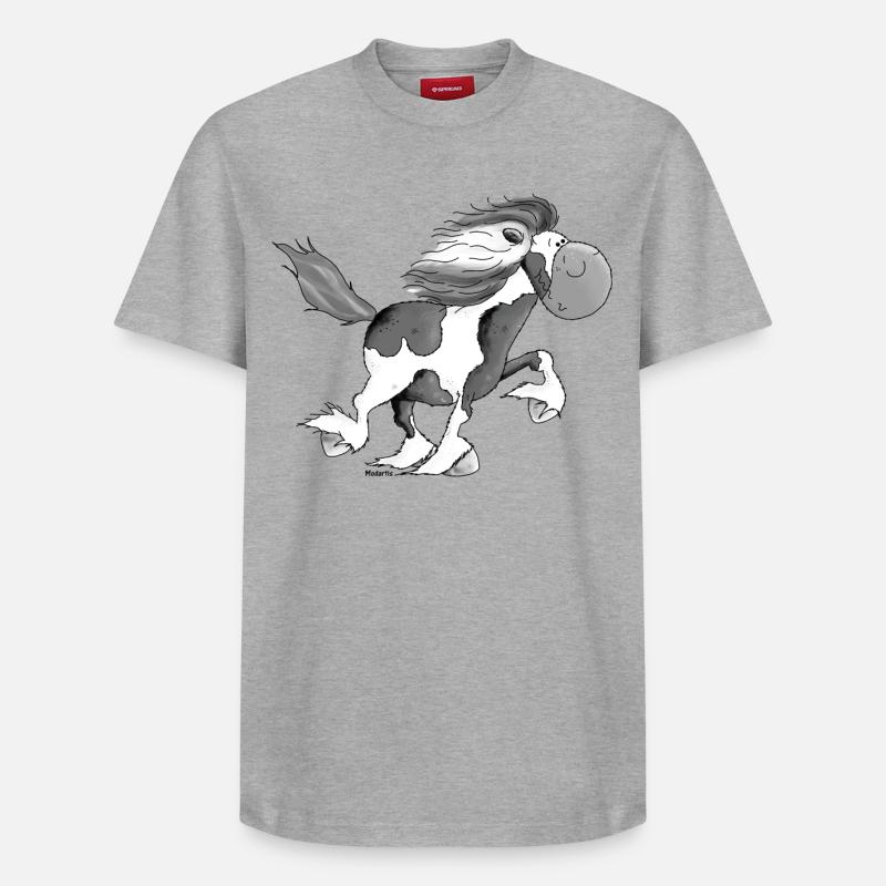 Cheval Islandais – Chevaux Islandais - T-shirt unisexe décontracté en coton Supima – de SPREAD - gris chiné