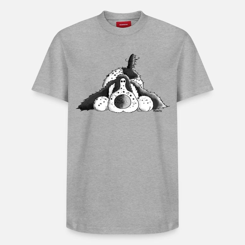 Fröhlicher Cocker Spaniel - Hund - Relaxed Unisex Supima Cotton T-Shirt – von SPREAD - Grau meliert