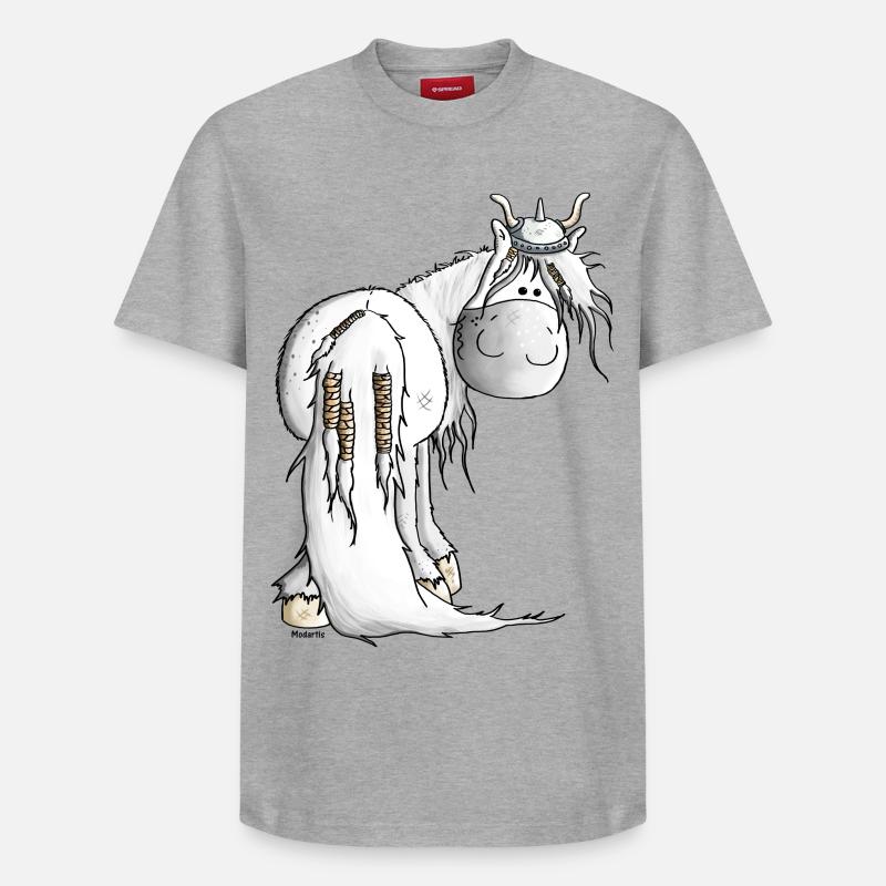 Viking Islandais Cheval - Chevaux - T-shirt unisexe décontracté en coton Supima – de SPREAD - gris chiné