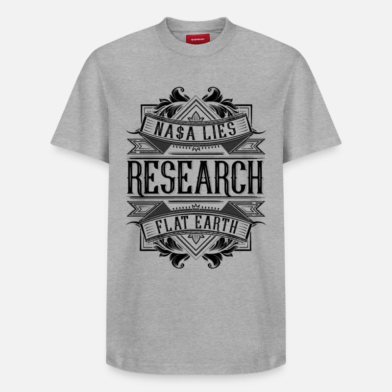 Plat Terre / Research Flat Earth - T-shirt unisexe décontracté en coton Supima – de SPREAD - gris chiné