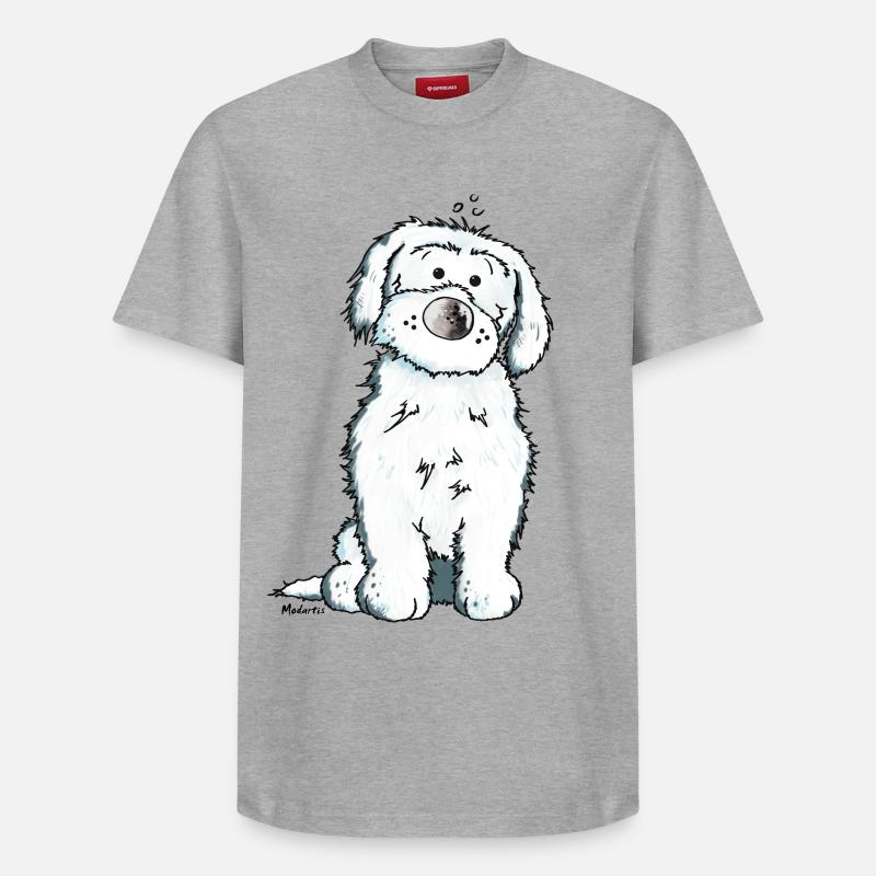 Bichon Maltaise Chien - T-shirt unisexe décontracté en coton Supima – de SPREAD - gris chiné
