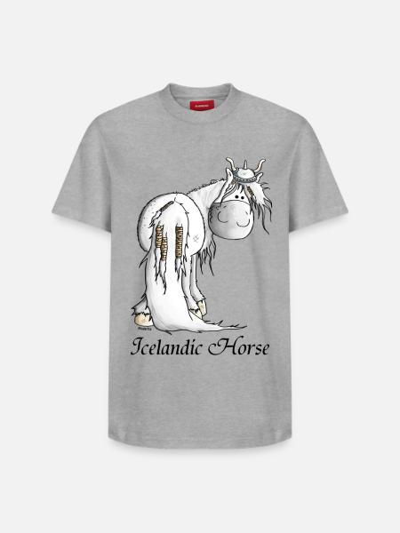 Wilder Wikinger Isländer - Pferd - Relaxed Unisex Supima Cotton T-Shirt – von SPREAD - Grau meliert