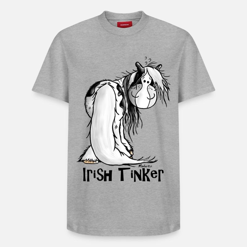 Gypsy Cob - Irish Cob – Pinto – Cheval - T-shirt unisexe décontracté en coton Supima – de SPREAD - gris chiné