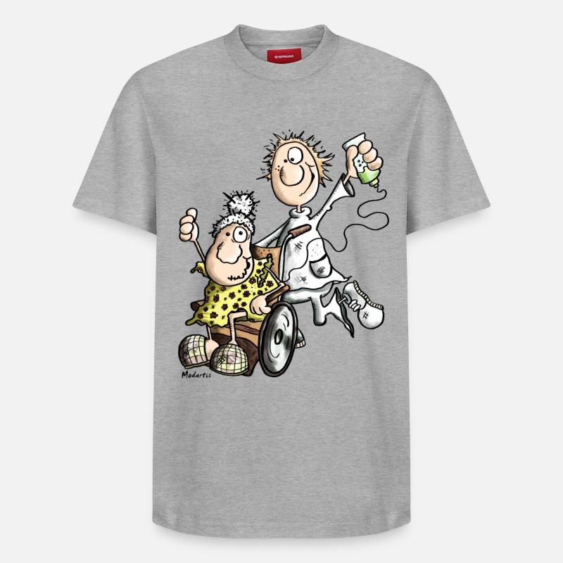 Drôle aidants - T-shirt unisexe décontracté en coton Supima – de SPREAD - gris chiné