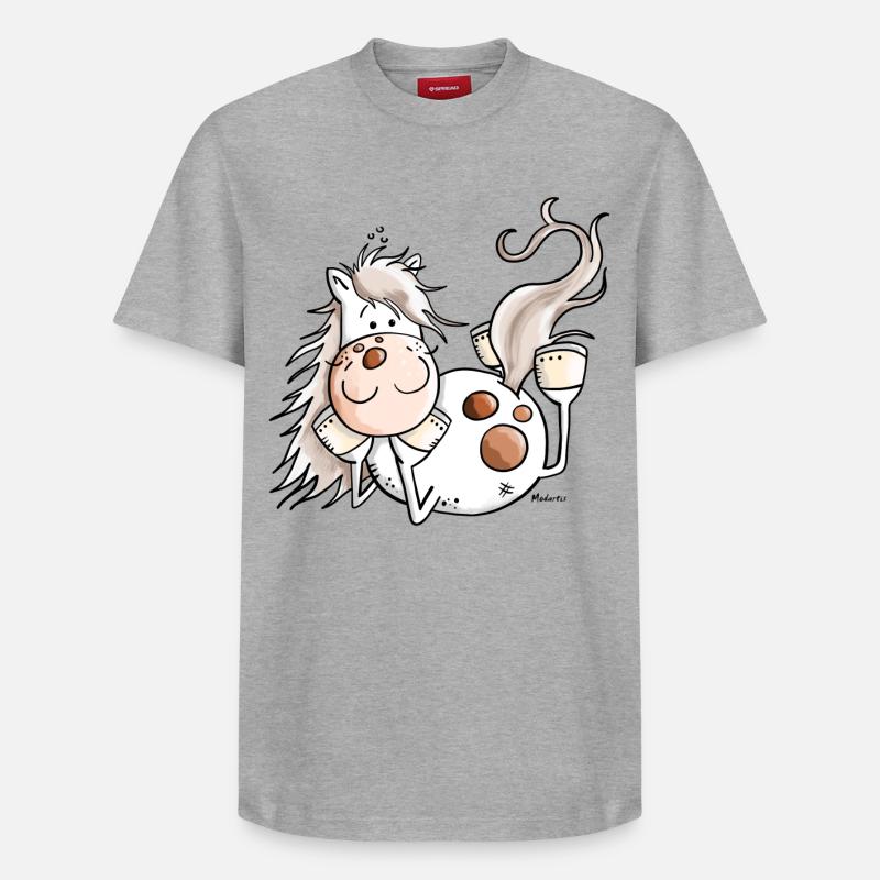 Relax Pferd - Relaxed Unisex Supima Cotton T-Shirt – von SPREAD - Grau meliert
