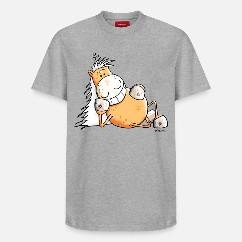 Drôle Cheval - T-shirt unisexe décontracté en coton Supima – de SPREAD - gris chiné