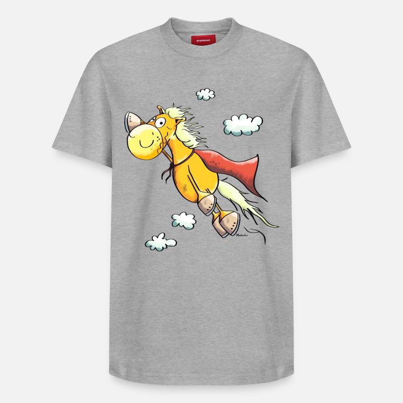 Super Cheval - T-shirt unisexe décontracté en coton Supima – de SPREAD - gris chiné