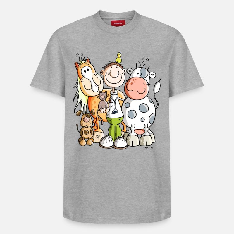 Drôle Vétérinaire - T-shirt unisexe décontracté en coton Supima – de SPREAD - gris chiné