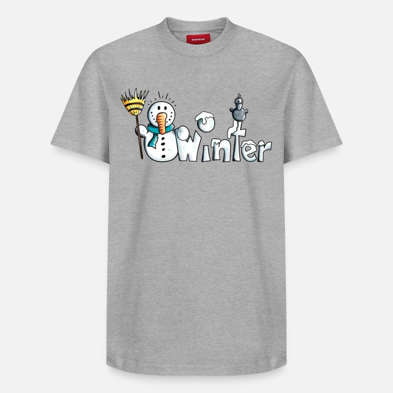Happy Winter - T-shirt unisexe décontracté en coton Supima – de SPREAD - gris chiné
