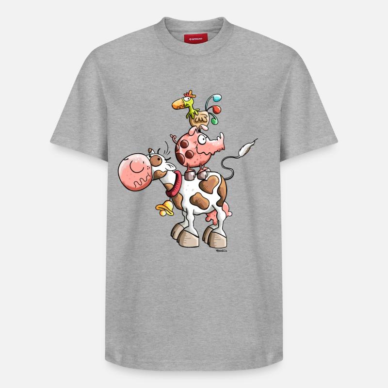 Ferme Animal - T-shirt unisexe décontracté en coton Supima – de SPREAD - gris chiné