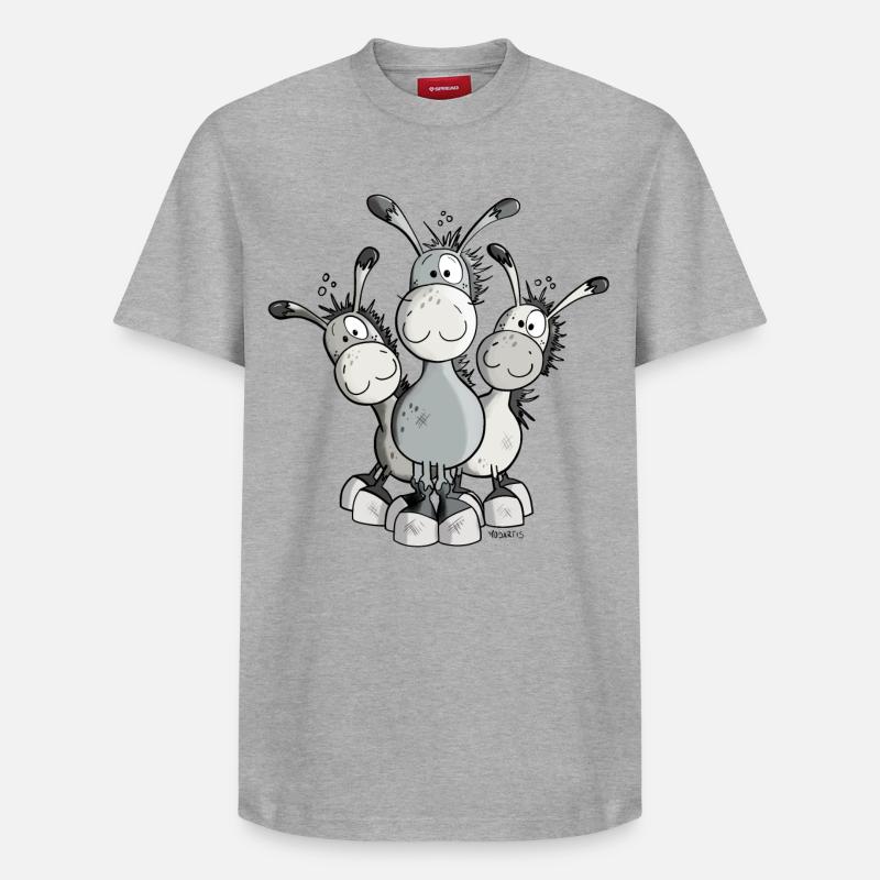 Mignon Âne Comique - T-shirt unisexe décontracté en coton Supima – de SPREAD - gris chiné