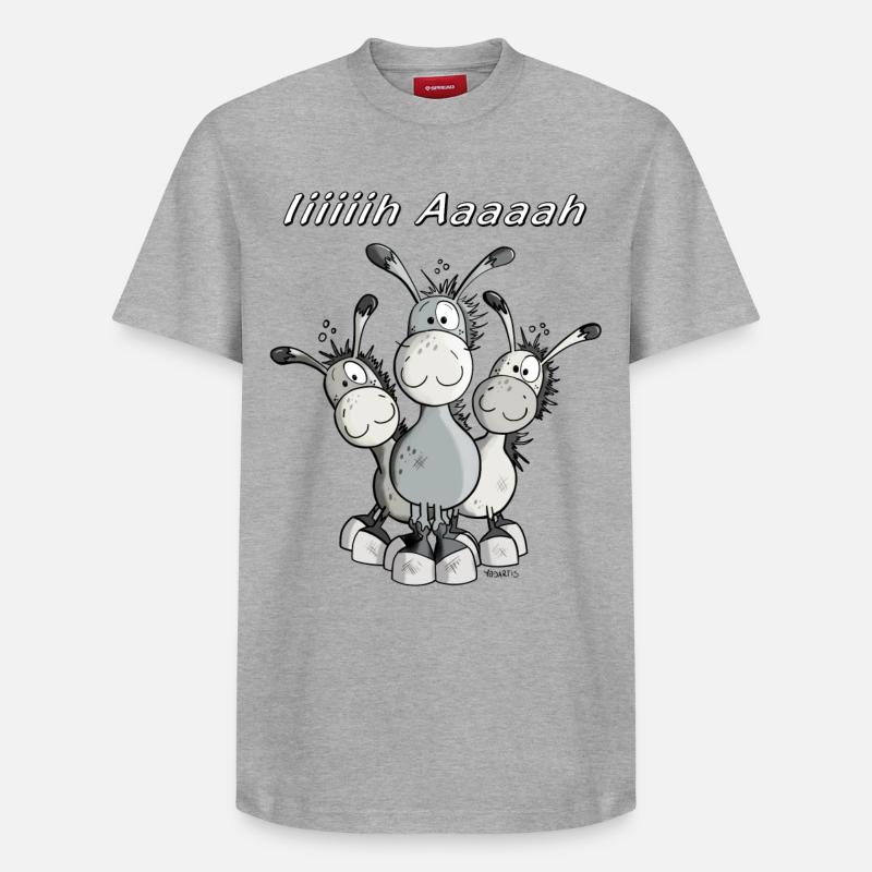 Esel Trio - Relaxed Unisex Supima Cotton T-Shirt – von SPREAD - Grau meliert