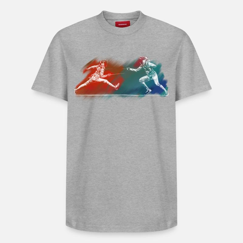 fencing - T-shirt unisexe décontracté en coton Supima – de SPREAD - gris chiné