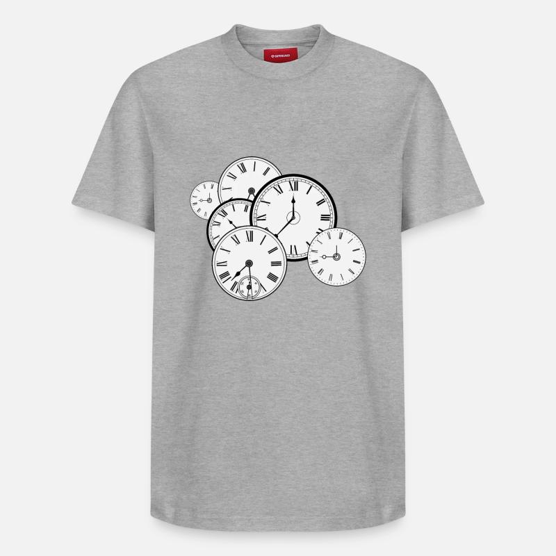 Horloge murale retro - T-shirt unisexe décontracté en coton Supima – de SPREAD - gris chiné