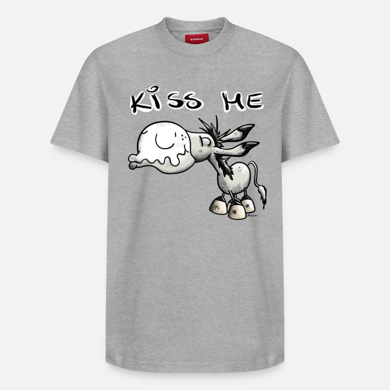 Baiser âne - T-shirt unisexe décontracté en coton Supima – de SPREAD - gris chiné