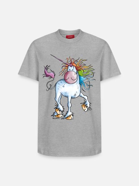 Rainbow Unicorn - Relaxed Unisex Supima Cotton T-Shirt – by SPREAD - heather grey