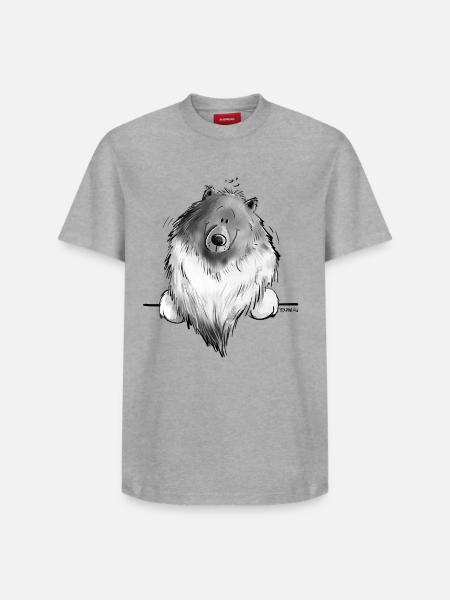 Funny Wolfsspitz I Comic Dog Gift - Relaxed Unisex Supima Cotton T-Shirt – by SPREAD - heather grey