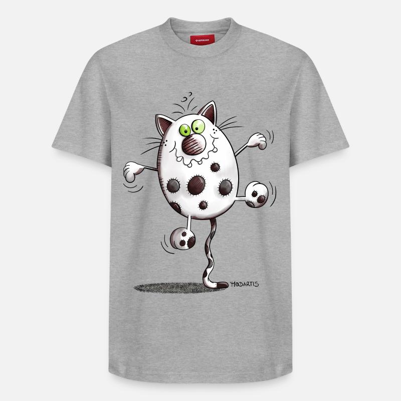 Mignon Chat - T-shirt unisexe décontracté en coton Supima – de SPREAD - gris chiné
