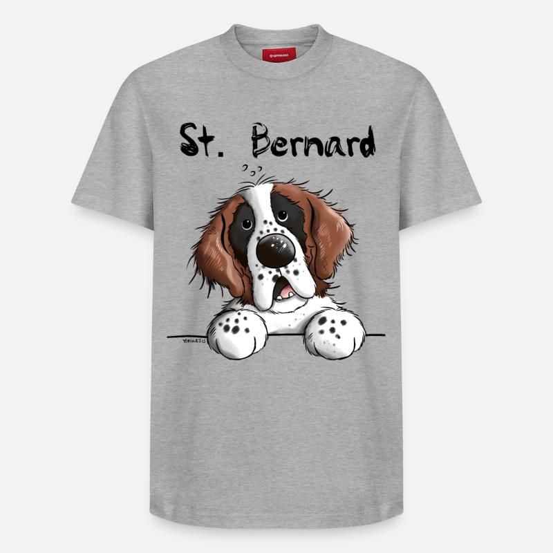 Drôle Saint Bernard - T-shirt unisexe décontracté en coton Supima – de SPREAD - gris chiné