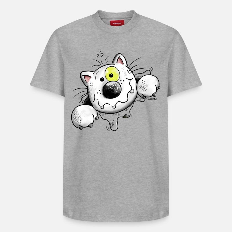 Starke Katze - Relaxed Unisex Supima Cotton T-Shirt – von SPREAD - Grau meliert