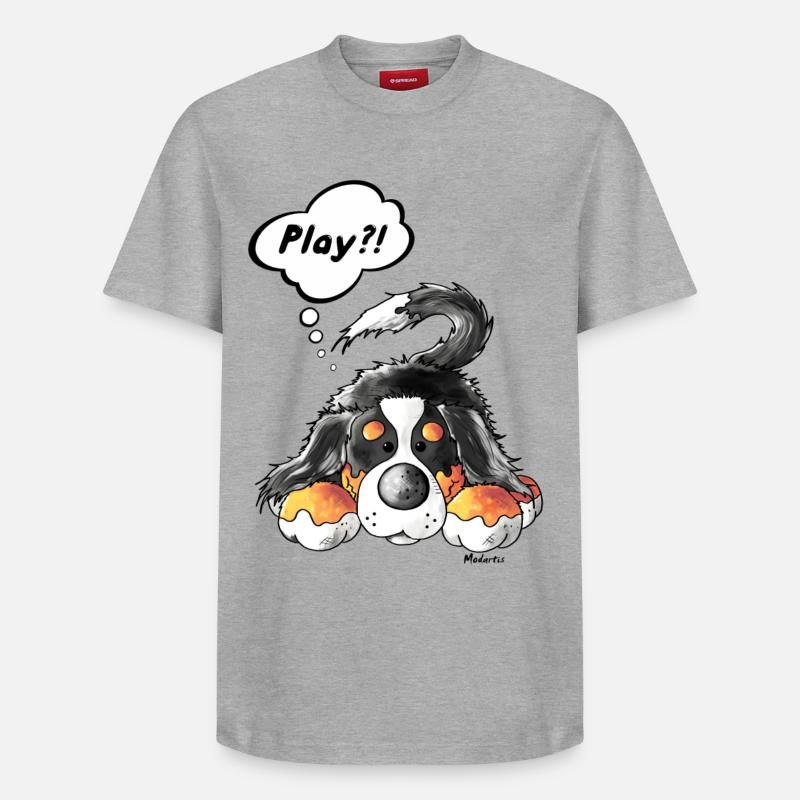 Bouvier bernois - T-shirt unisexe décontracté en coton Supima – de SPREAD - gris chiné