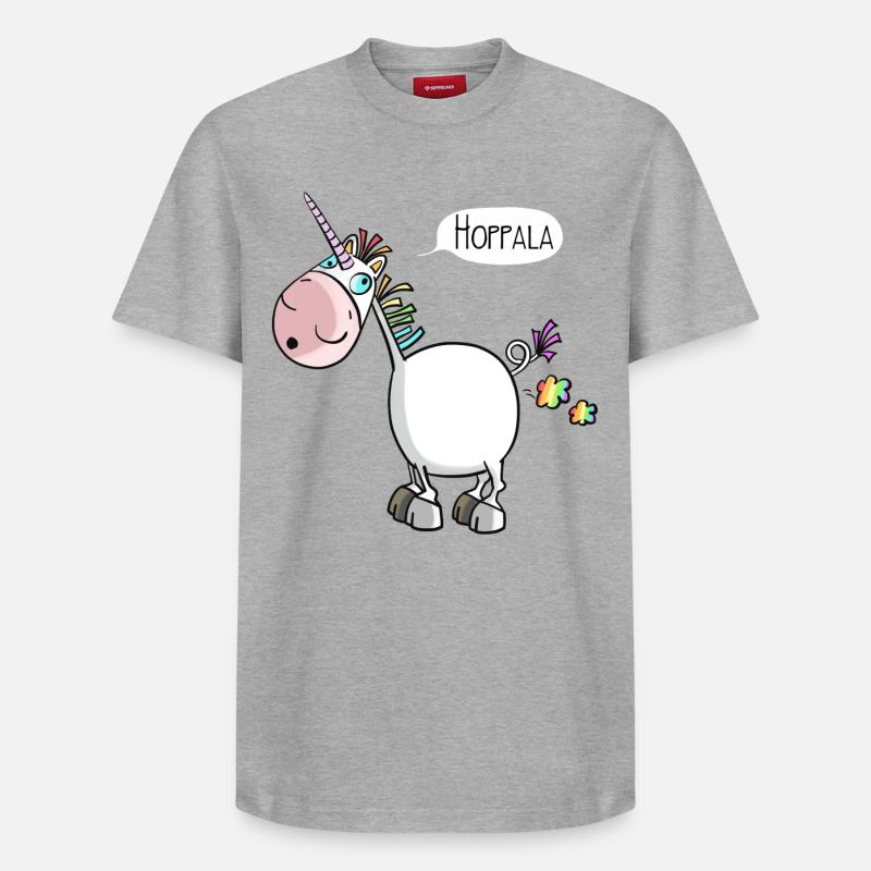 Hoppala Einhorn - Relaxed Unisex Supima Cotton T-Shirt – von SPREAD - Grau meliert