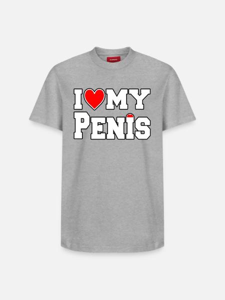 Ich liebe mein Penisherz - Relaxed Unisex Supima Cotton T-Shirt – von SPREAD - Grau meliert
