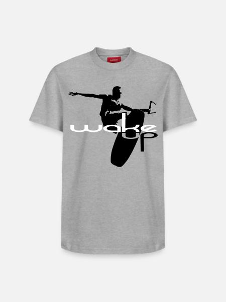Wakeboard wake up wakeboarding - Relaxed Unisex Supima Cotton T-Shirt – by SPREAD - heather grey