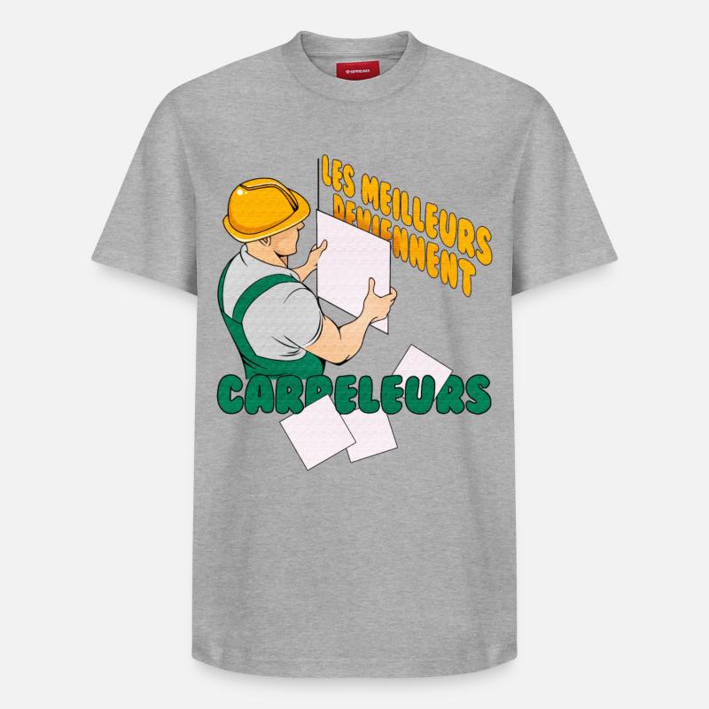 carreleur - T-shirt unisexe décontracté en coton Supima – de SPREAD - gris chiné