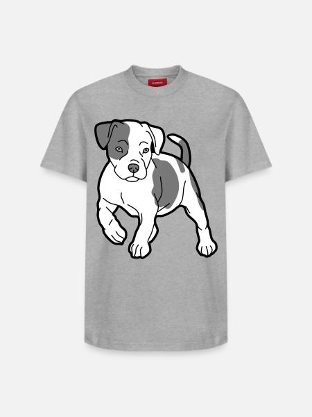 hund - Relaxed Unisex Supima Cotton T-Shirt – von SPREAD - Grau meliert