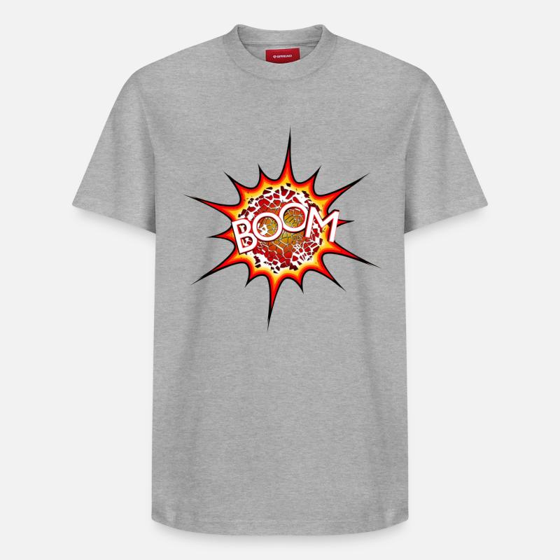Explosion, bomb, explosion, bomb # - Relaxed Unisex Supima Cotton T-Shirt – by SPREAD - heather grey