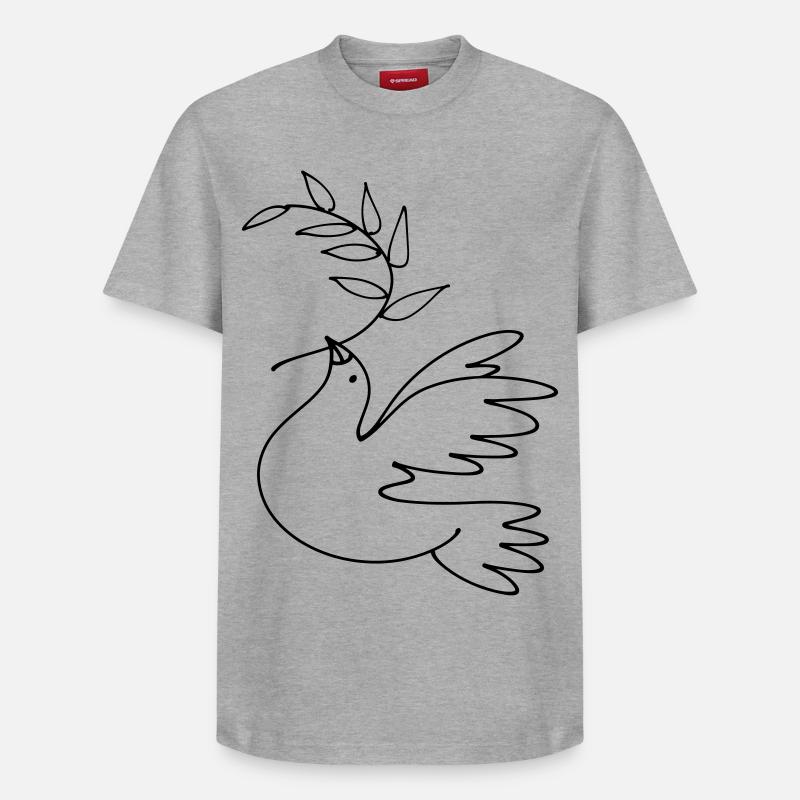 Friedenstaube - Relaxed Unisex Supima Cotton T-Shirt – von SPREAD - Grau meliert