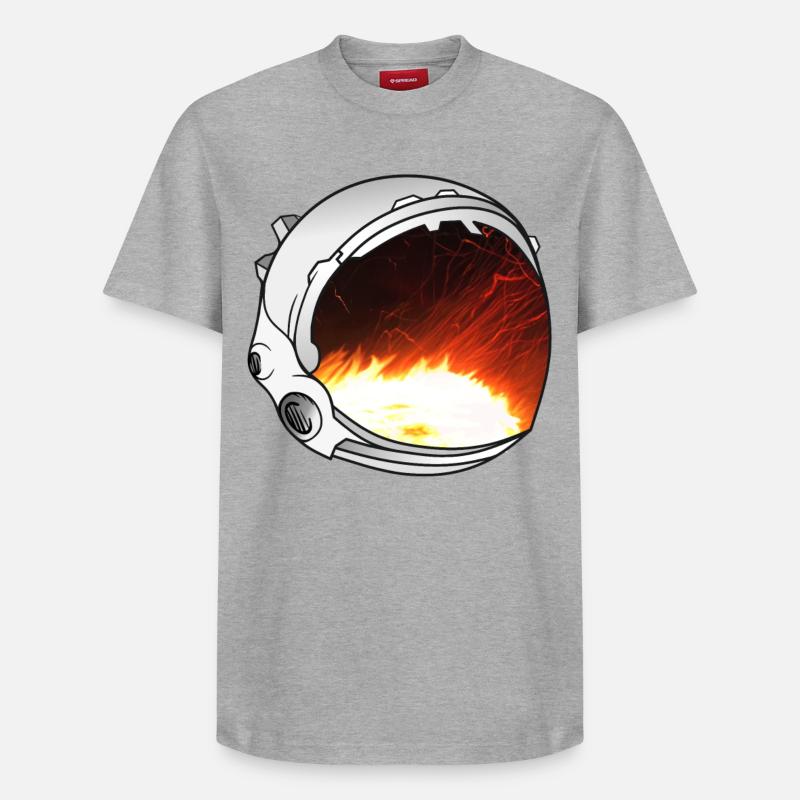 Astronauten Helm Artwork - Relaxed Unisex Supima Cotton T-Shirt – von SPREAD - Grau meliert