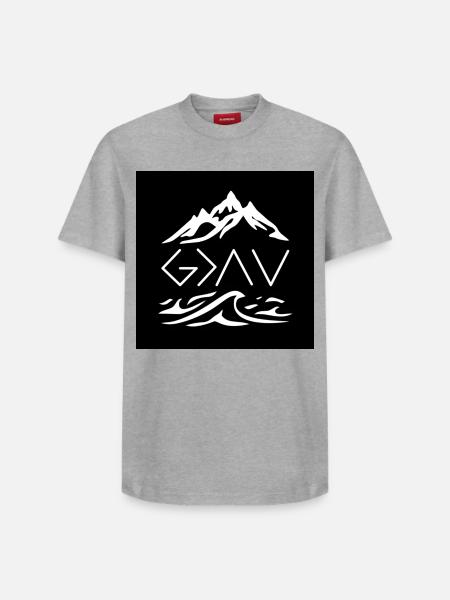 God is greater (white on black) - Relaxed Unisex Supima Cotton T-Shirt – by SPREAD - heather grey