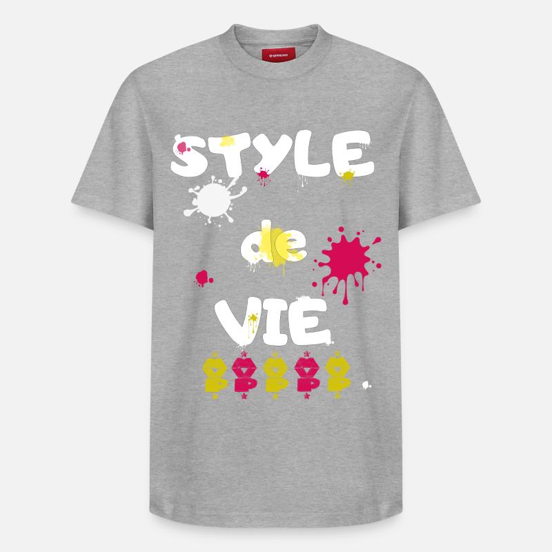 Style de vie - T-shirt unisexe décontracté en coton Supima – de SPREAD - gris chiné
