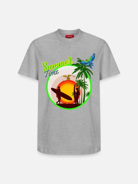 summer time - Relaxed Unisex Supima Cotton T-Shirt – by SPREAD - heather grey