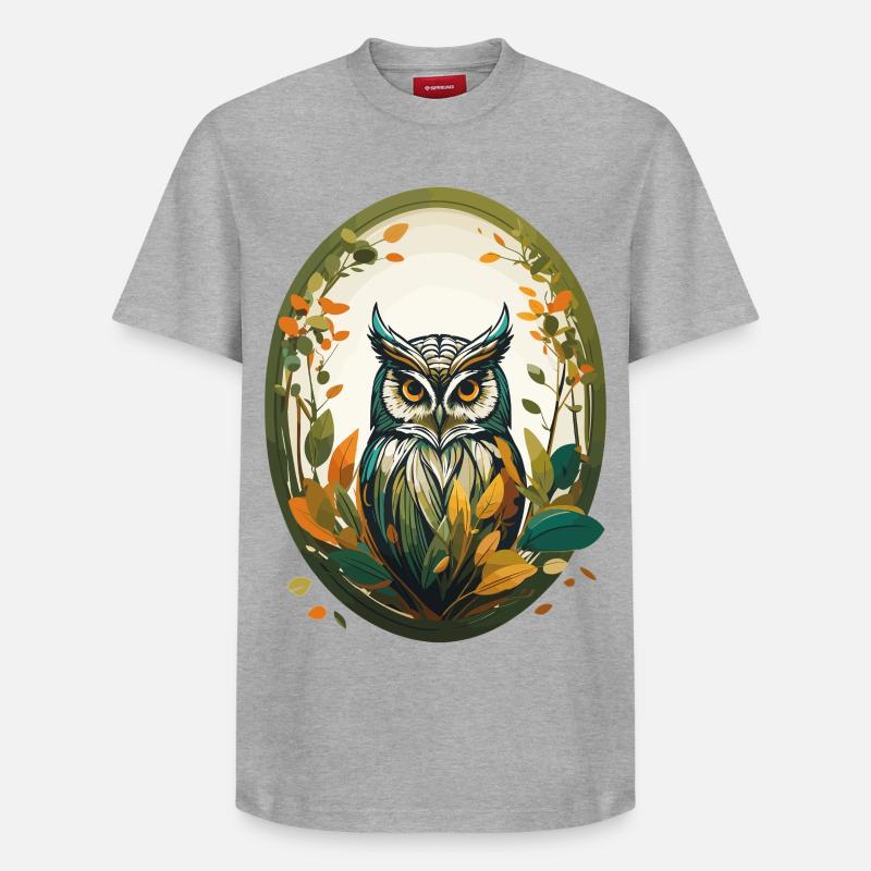 Eule - Relaxed Unisex Supima Cotton T-Shirt – von SPREAD - Grau meliert