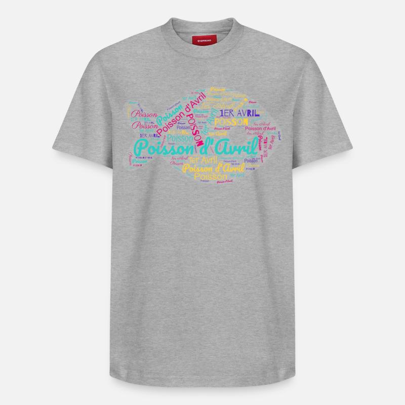 POISSON D'AVRIL - T-shirt unisexe décontracté en coton Supima – de SPREAD - gris chiné