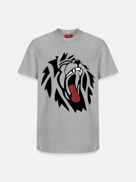 Lion - T-shirt unisexe décontracté en coton Supima – de SPREAD - gris chiné
